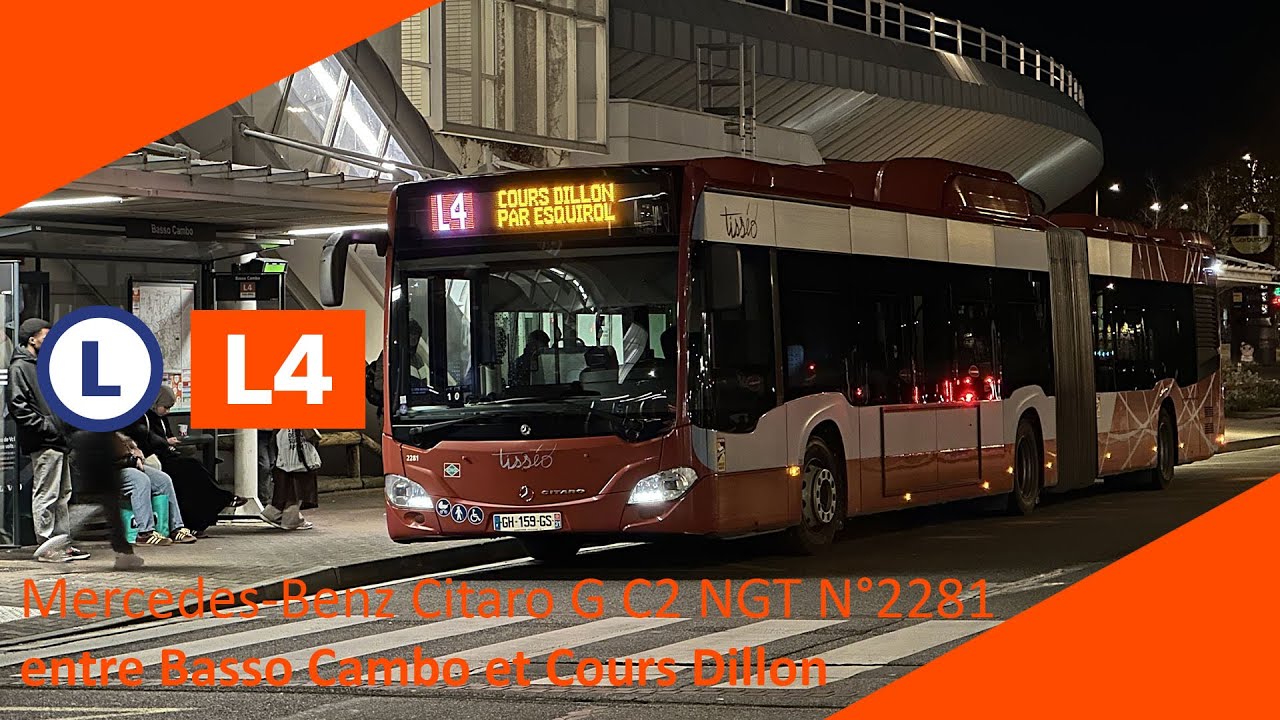 Tisséo - Ligne L4 Mercedes-Benz Citaro G C2 NGT N°2281 Basso Cambo-Cours Dillon (Inédit)
