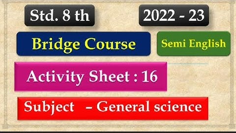 8th Class Science Bridge Course Activity 16 Semi English | Setu abhyaskram 8th class science day 16