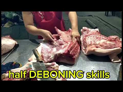SATISFYING PIG PORK HALF DEBONING SKILLS #debone #satisfying #skills 7/1/26