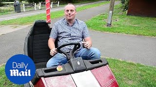 Wacky inventor converts fairground bumper car into an ACTUAL car