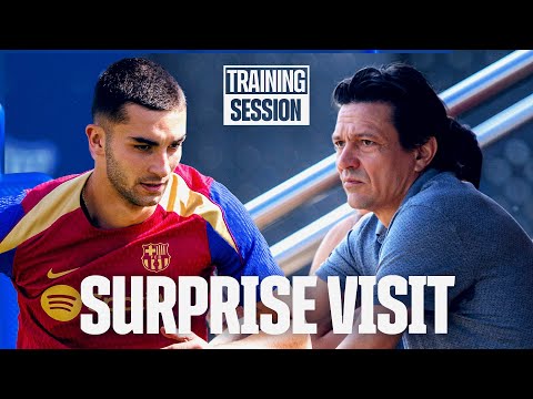 JARI LITMANEN VISITS FIRST TEAM IN TRAINING | FC Barcelona training ????????