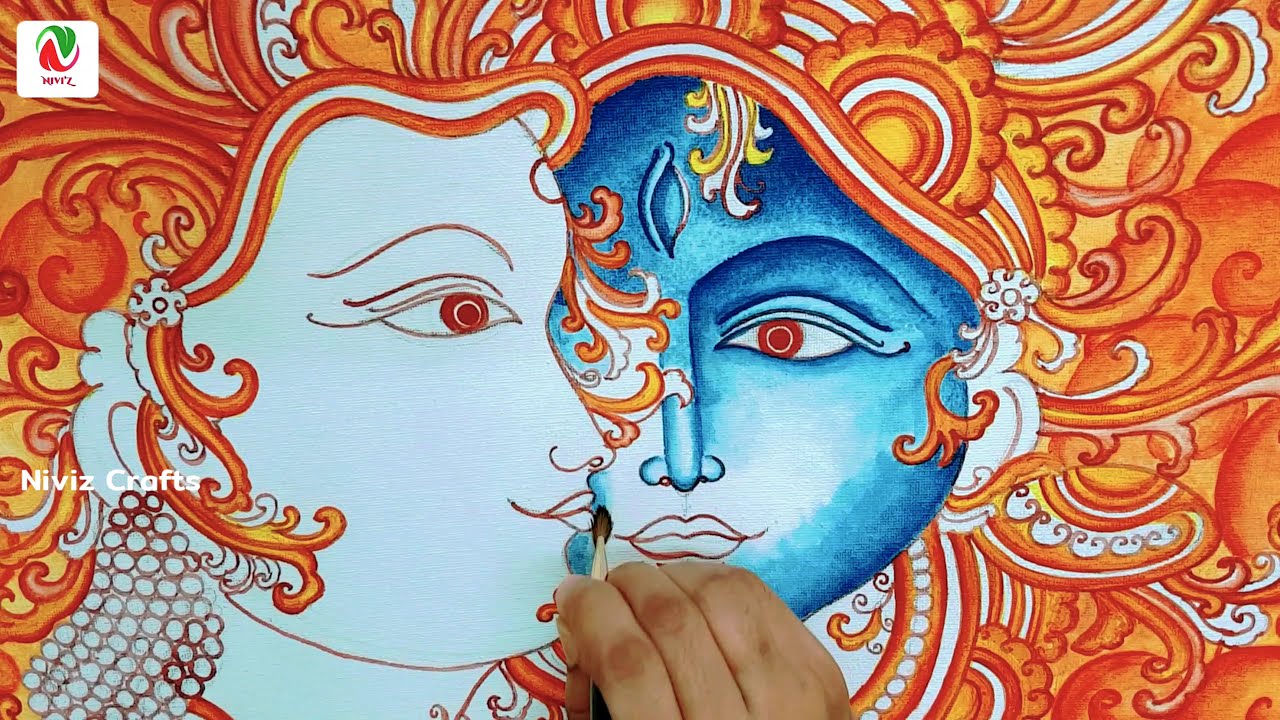Learn Kerala Mural Painting Ardhanareeswara | Mural Painting For ...