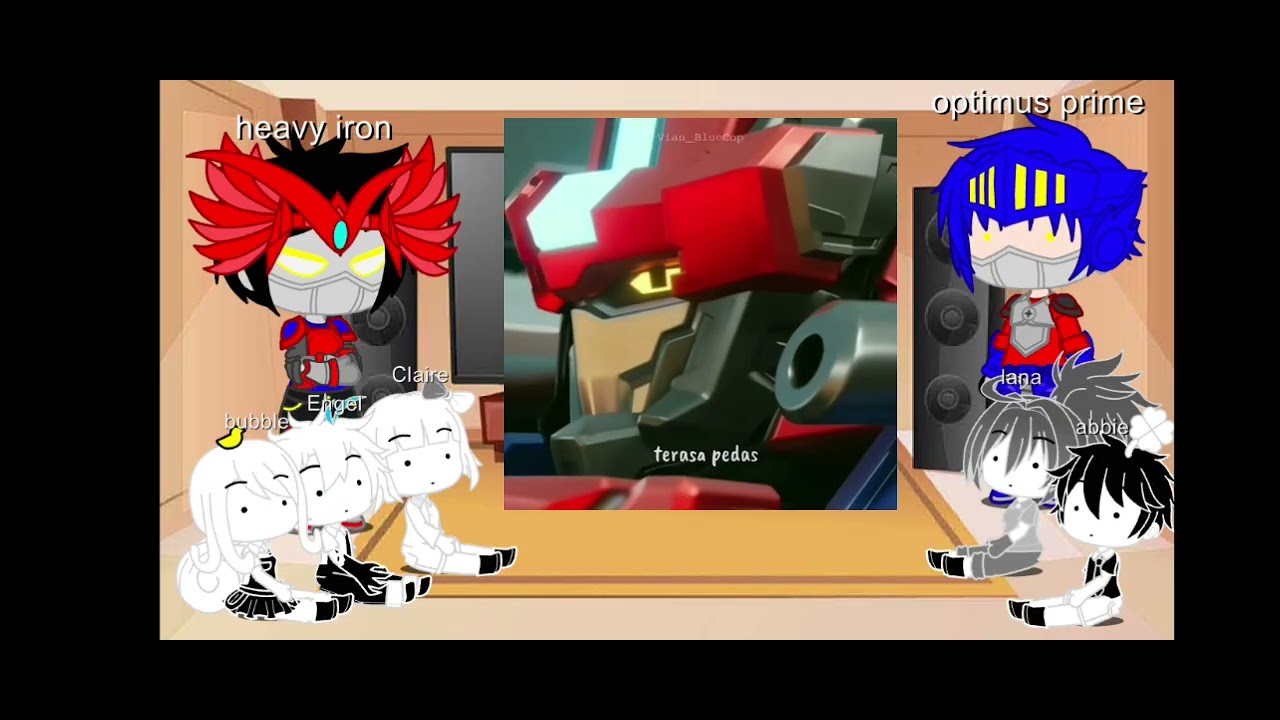 Abbie Claire engel bubble Lana and Optimus prime armada heavy iron metal cardbot