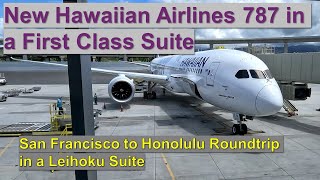 New Hawaiian Airlines 787 in a First Class Suite | San Francisco to Honolulu Roundtrip Leihoku Suite