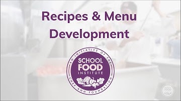 School Food Institute: Recipes and Menu Development Promo