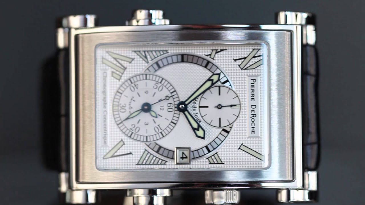 Pierre DeRoche Men's Watch SplitRock Stainless Steel Chronograph