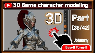[ Johnnny ] |35/42| 3D Game Character Modeling tutorial | zbrush & 3dmax | Seven Knights EVAN female