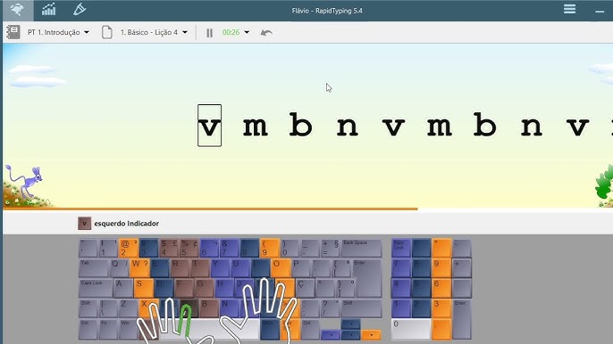 Curso de digitação rápida - Primeiro método 