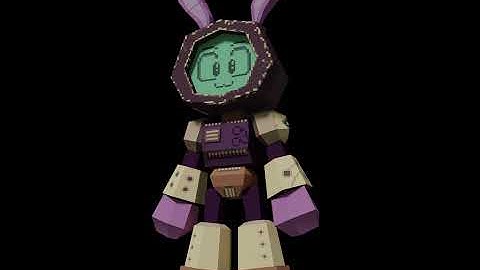 PS1 style character (FLCL + Mega Man Legends + PS1 Low Poly + Pixel Art) #b3d #blender