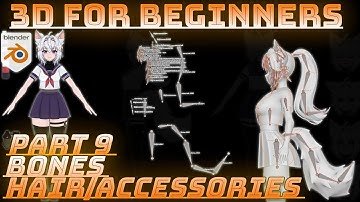 Free 3D Character Course Create Filian or Your Own OC Beginner Tutorial part 9 hair/accessories Bone