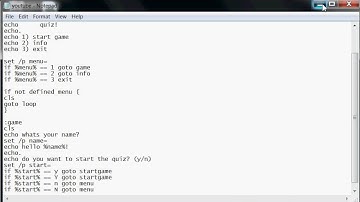how to make a game in notepad quiz part 2