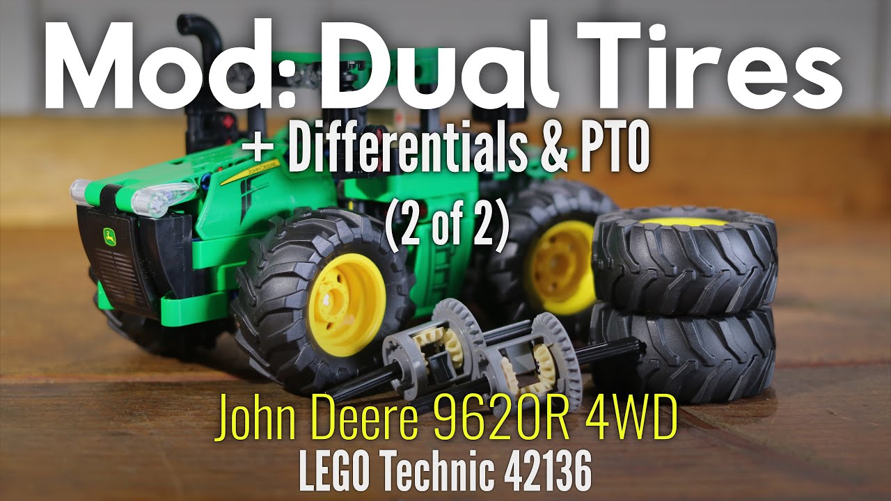 PTO Mod: Technic LEGO 42136 Tires, Dual on John 9620R - Deere YouTube