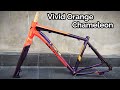 Repaint Frame Sepeda THRILL warna Vivid Orange Bunglon Samurai Paint