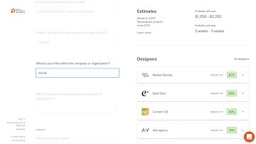 Web design project quote predictor and freelancer matchmaking algorithm powered by a GSheet