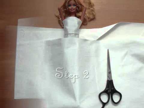 How To Make A Wedding Dress For Barbie Doll My Outfits 32 Youtube