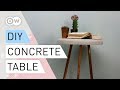 DIY - Concrete table with copper-pipe legs DIY - Concrete table with copper-pipe legs