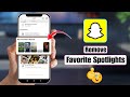 How To Remove Favorite Spotlights On Snapchat