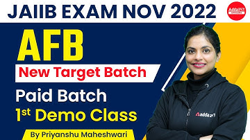 JAIIB Exam Nov 2022 | AFB | New Target Paid Batch 1st Demo Class | By Priyanshu Maheshwari