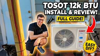 How To install A Mini Split Heat Pump Through A Window FULL DIY Tosot 12k BTU Full Install Testing