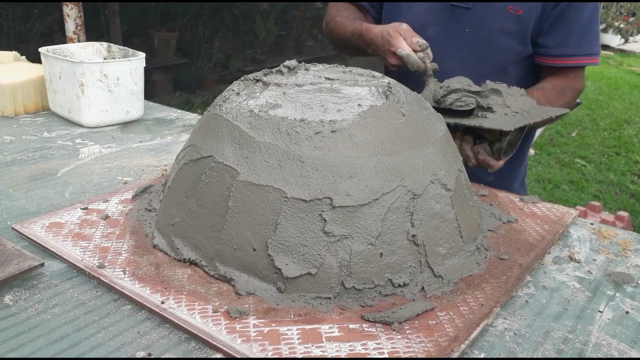 COMO FAZER VASOS DE CIMENTO COM FORMA - Fácil e Rápido - PASSO a PASSO