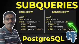 Single  &  Multiple Row Subqueries in PostGreSQL - PostGreSQL Complete course in Telugu-Lesson 27