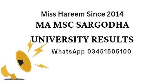 MA MSc Results Sargodha University | Miss Hareem 03451505100 🤙