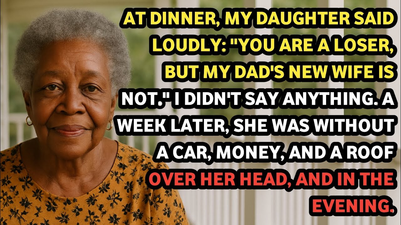 At dinner, my daughter said loudly: 