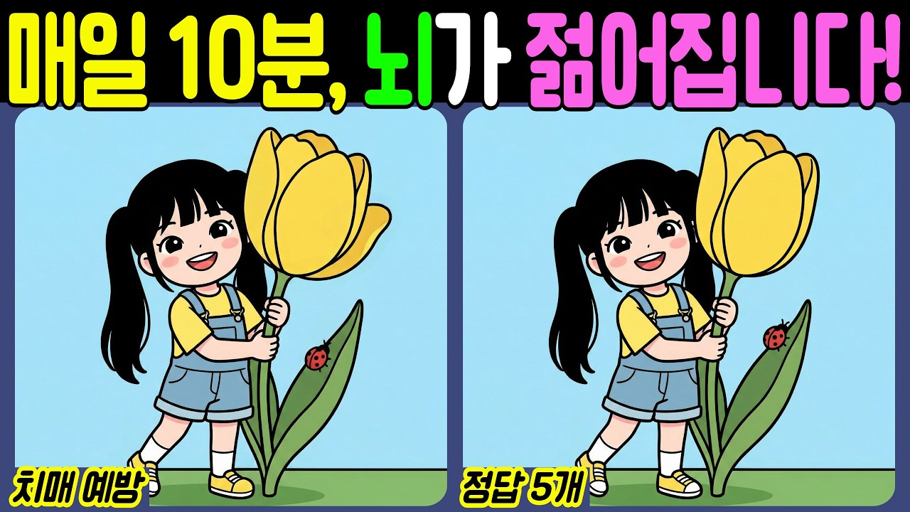 【치매예방/다른그림찾기】매일 10분, 뇌가 젊어집니다! - 걸리버【뇌건강/두뇌운동/집중력테스트】