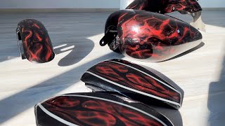 Red&amp;Black custom painted HD Sportster / Черный и красный. Аэрография на ХД Спортстер