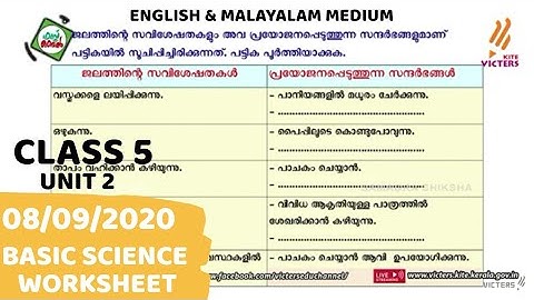 Class 5 | Basic Science | Life Giving Water | Worksheet | Kite Victers First bell