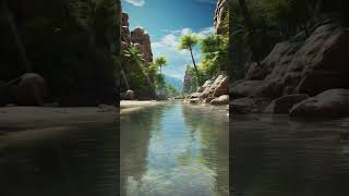 🌿Tranquil Tropics: Serenity by the Sparkling Oasis #shorts #nature #relaxingsounds