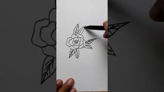 Drawing Rose Frome Letter Rose / How To Draw Easy Art For Beginners With Marker And Pencil #shorts