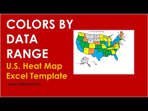 U.S. Geographic State Heat Map - Excel Template - Changing Colors By Data Ranges