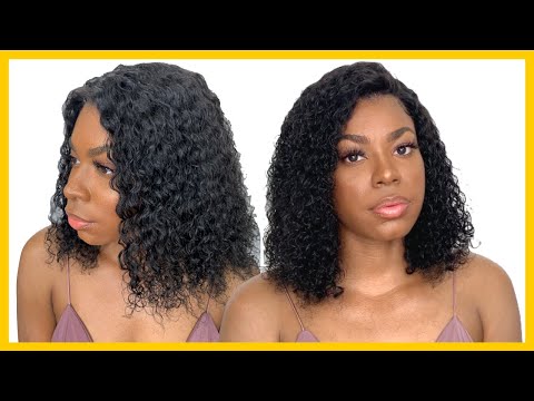 HOW TO INSTALL LACE FRONT WIG |  CURLY WIG INSTALL | My First Wig