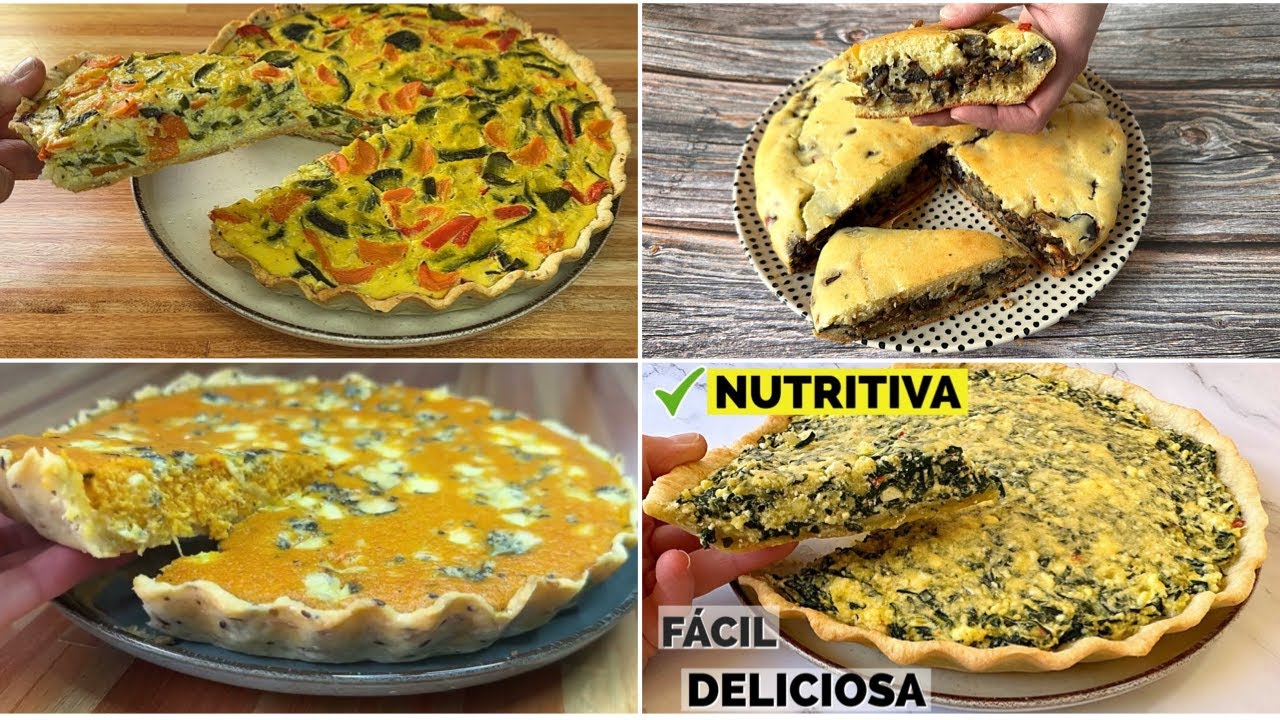 4 Tartas de Vegetales Fáciles, Rápidas y Deliciosas