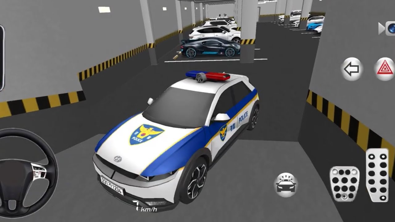 New Police car Stuck in Parking Garage - 3D Driving Class - Car Game - 3D Driving Class 2026