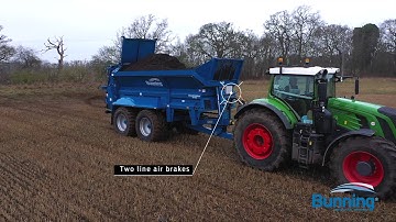 Bunning Lowlander Widebody 230 HBD muck spreader With a Fendt 936 Vario
