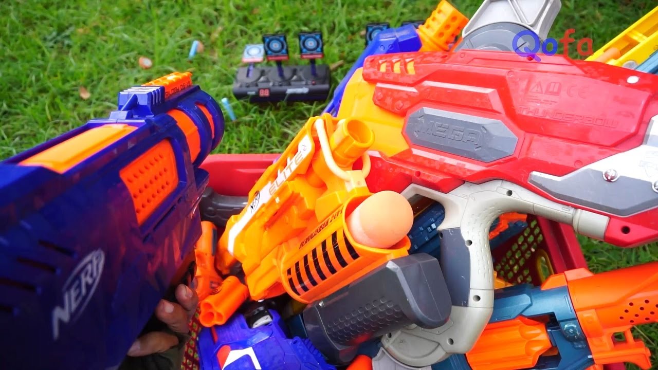 Collecting 7 Sniper Rifles NERF GUN BIG NERF BLASTER SPACE GUN
