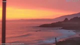Cambria Moonstone Beach Webcam - Sunset July 12 2026 Recap - 805 Webcams
