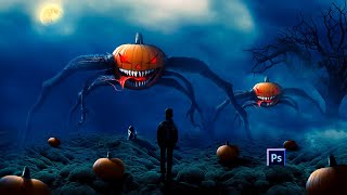 Pumpkin Monster🎃 photoshop manipulation | Speed Art⚡