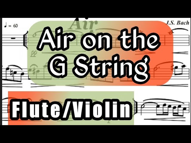 Air On The G String I Flute or Violin Sheet Music Backing Track Play Along Partitura J S Bach class=