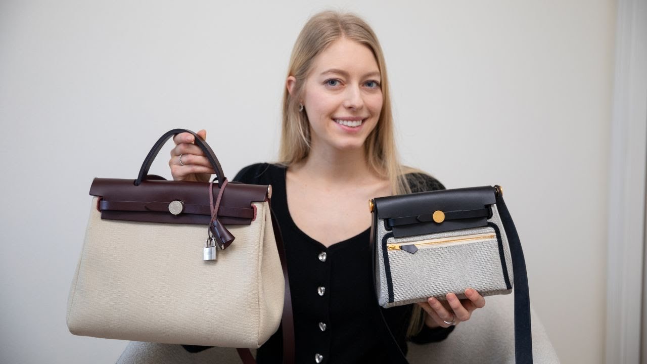 サイズ感が可愛い♡エレガント【HERMES】Herbag Zip 20 bag Hermes Herbag 31 VS 20 Comparison and Try On - YouTube