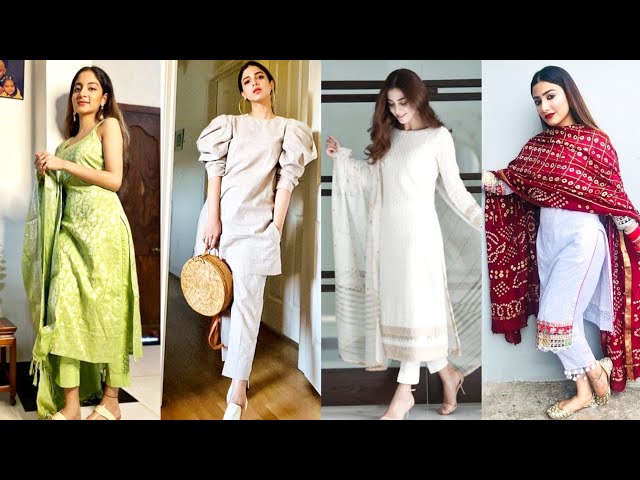 New look kurti pant designs | Long kurtis with narrow pants | Long kurta  with straight pants 4 girls - YouTube