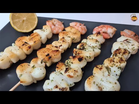 Video: Cómo Cocinar Brochetas De Camarones Y Calamares