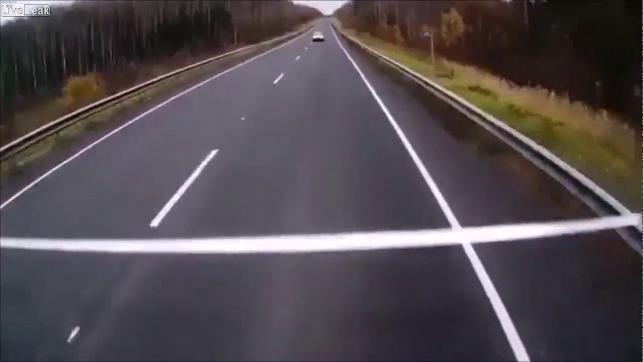 Green Car Crashes Truck YouTube