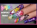 Acrylic Nail Art | Rainbow Ombre &amp; Encapsulated Nail Art | Long Nails