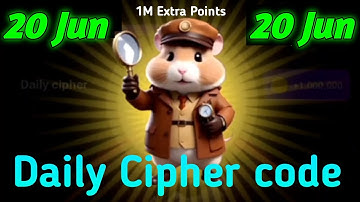 Hamster Kombat Daily Cipher Unlocked 20 june #hamsterkombat Morse Code 1 million Coins #cipher