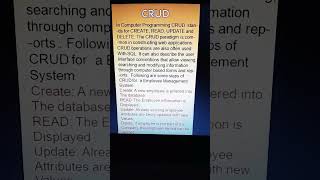 What is CRUD ? | Create , Read, Update and Delete