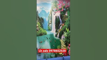 Hoàn thiện tranh dán tường 3D sơn thuỷ hữu tình