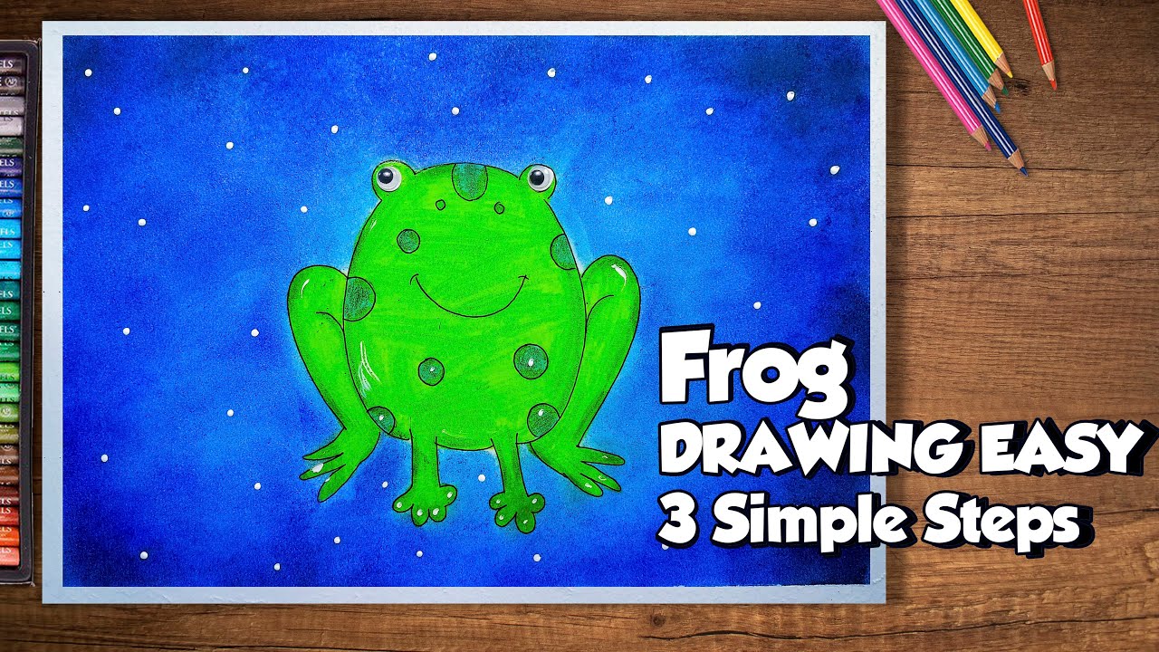 Frog Drawing Easy Step By Step | How To Draw Simple Frog Drawing Very ...